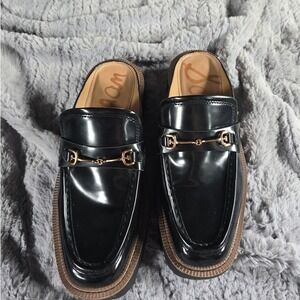 Sam Edelman Black Mules with Gold Accent
